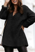 V Neck Drop Shoulder Knitted Sweater